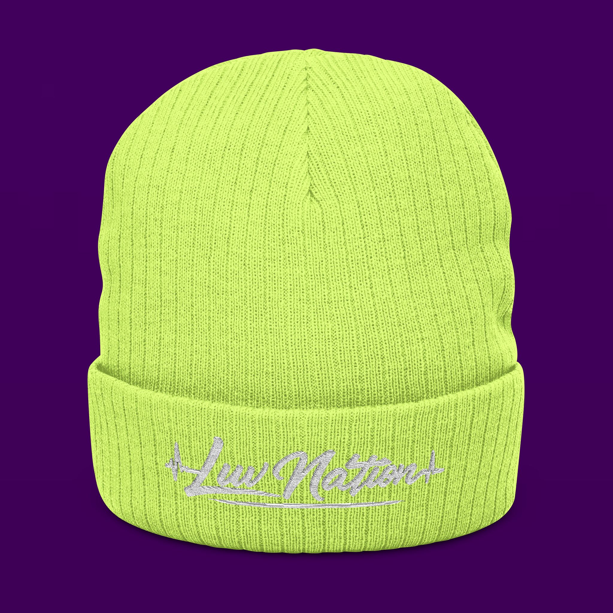 Luv Nation Ribbed Knit Beanie